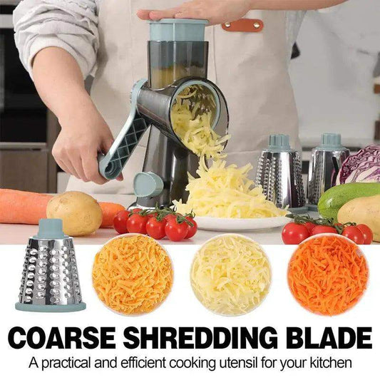 Best Manual Cheese Grater for Nuts – 3-in-1 Rotary Slicer - WHITE - accessories