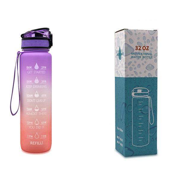 1L water bottle with indicator - Blue red gradient set / 1000ML // Sublake 