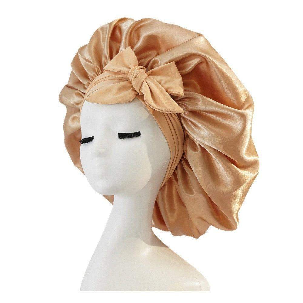 Silk and satin nightcap with tie - Gold // Sublake 