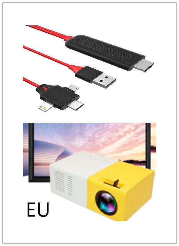 🎥 1080P HD Mini Portable Projector 3D cinema - Black EU // Sublake 