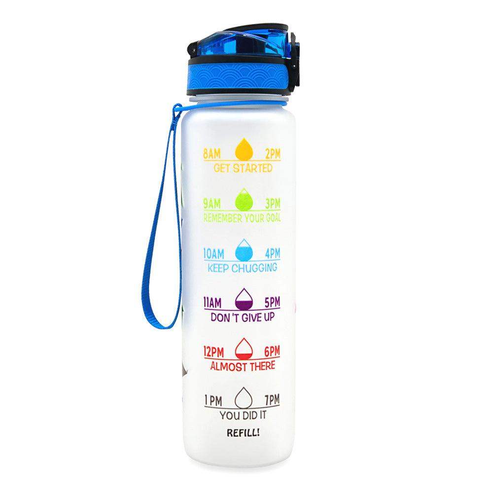 1L water bottle with indicator - Blue red gradient set / 1000ML // Sublake 