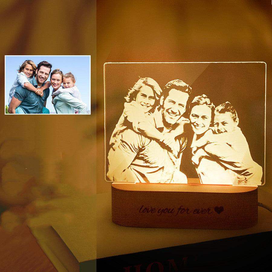 🌟 Custom 3D Stereo Night Light – Personalized Photo Lamp - Single people // Sublake 