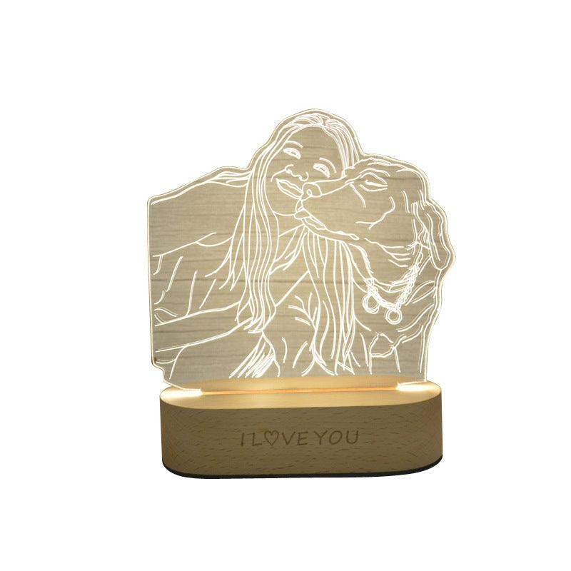 🌟 Custom 3D Stereo Night Light – Personalized Photo Lamp - Single people // Sublake 