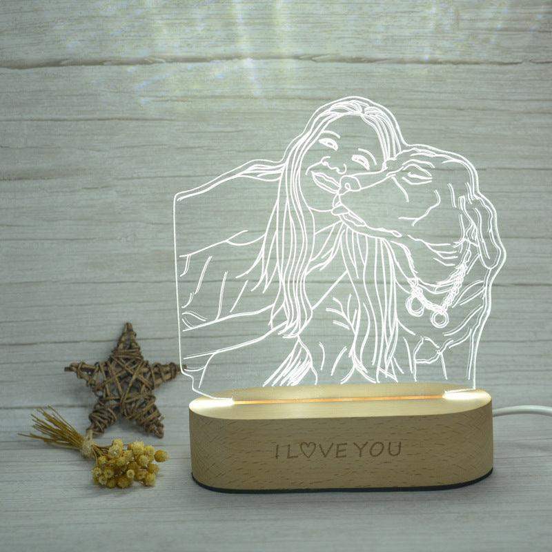 🌟 Custom 3D Stereo Night Light – Personalized Photo Lamp - Single people // Sublake 