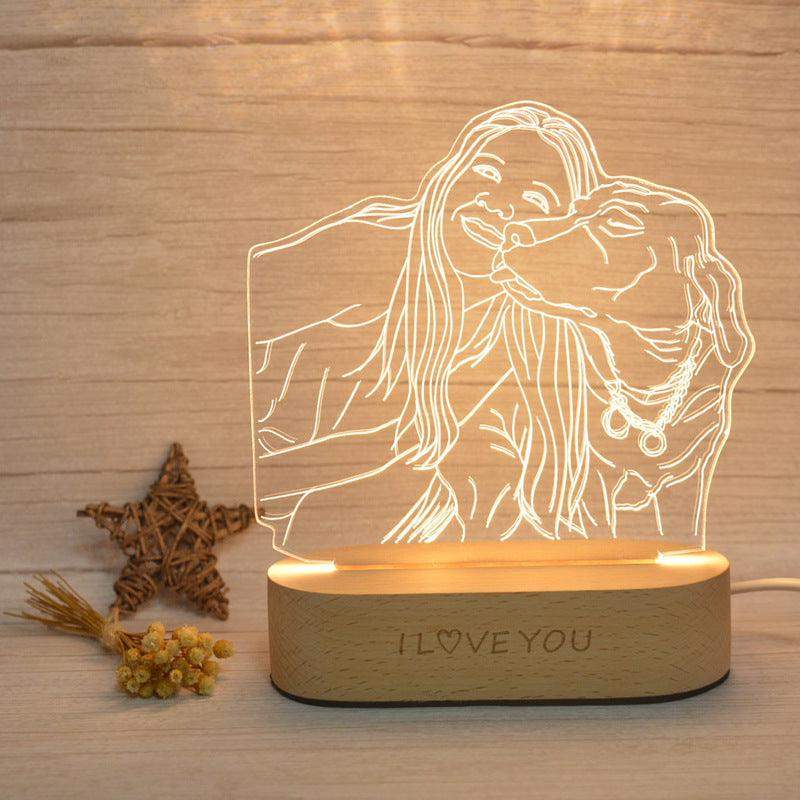 🌟 Custom 3D Stereo Night Light – Personalized Photo Lamp - Single people // Sublake 