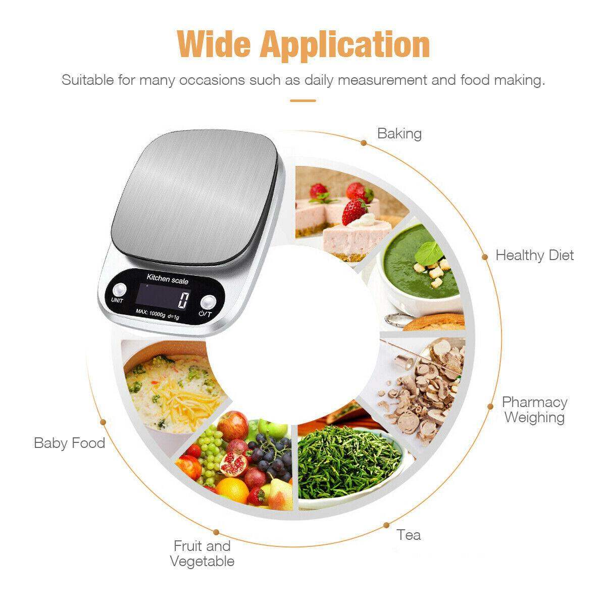 Ultra digital scale for diet - Silver // Sublake 