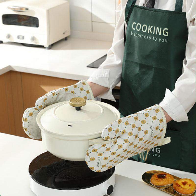 Thick cotton anti-scald gloves - Green / 1Pair // Sublake 