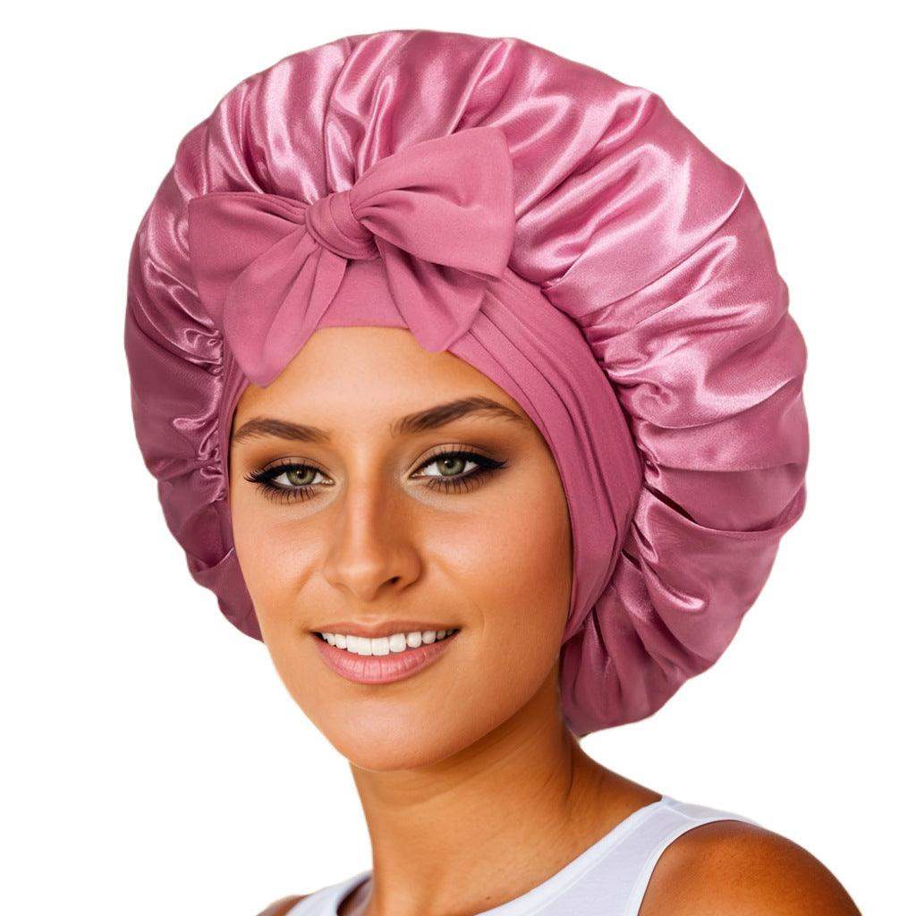 Silk and satin nightcap with tie - Dark Cameo Brown // Sublake 