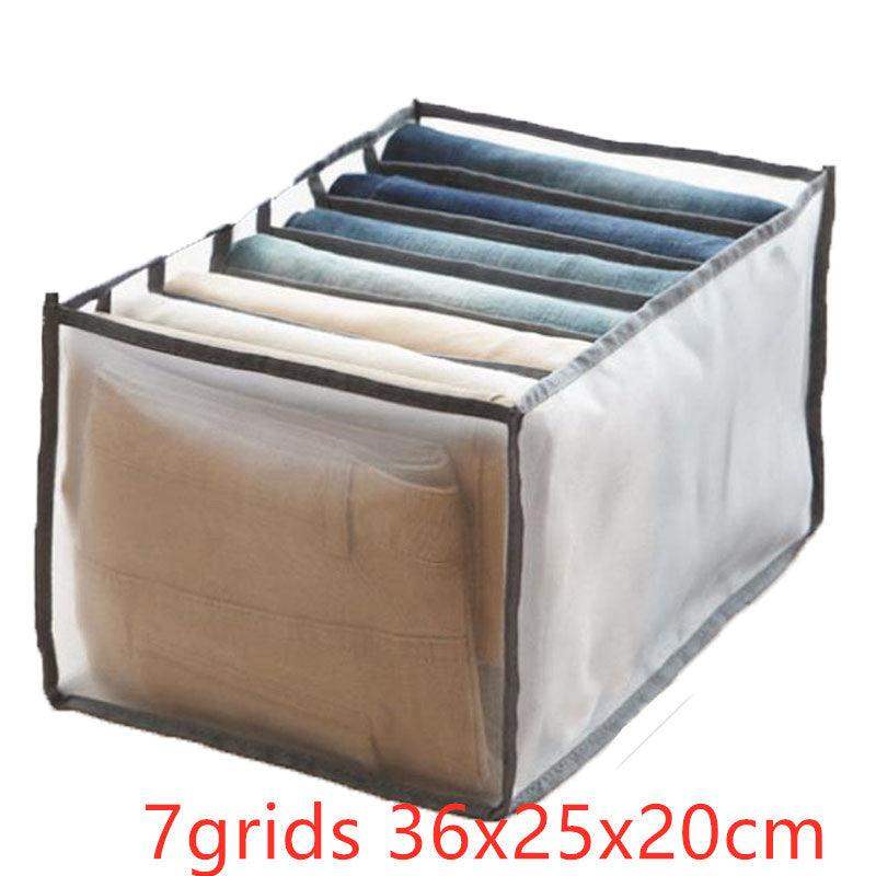 Non-woven fabric underwear storage box - Grey / 7grids 36x25x20cm // Sublake 