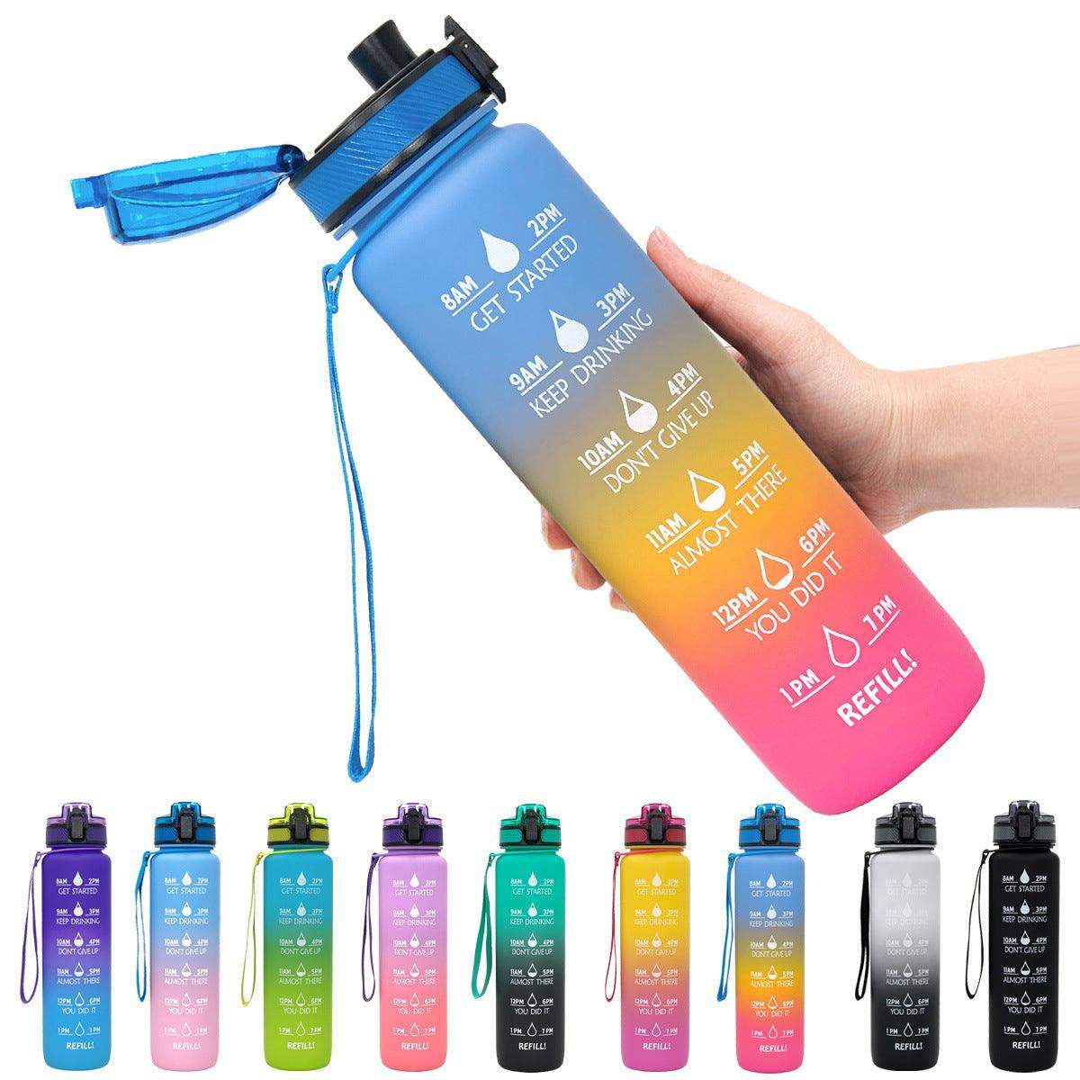 1L water bottle with indicator - Blue red gradient set / 1000ML // Sublake 
