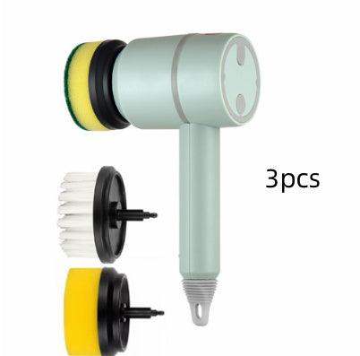 Automatic USB dishes & bathtubs cleaning brush - Green3pcs / With 3brush heads1200mAh // Sublake 