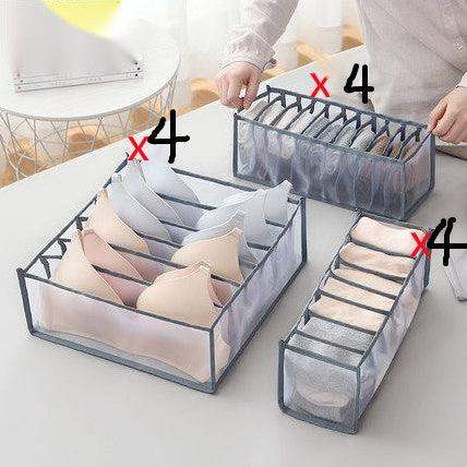 Non-woven fabric underwear storage box - Grey / 12PCS // Sublake 