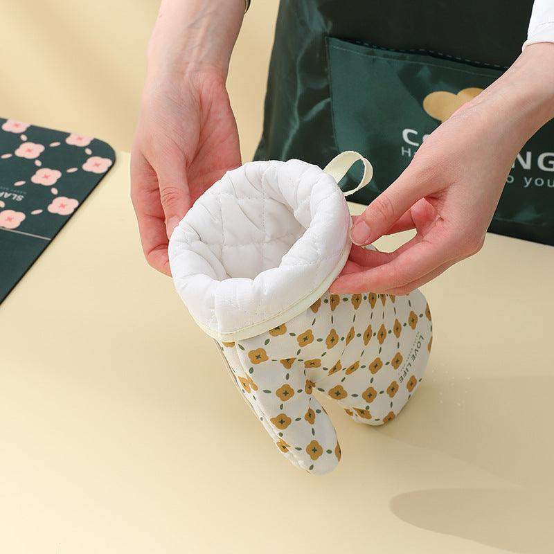 Thick cotton anti-scald gloves - Green / 1Pair // Sublake 