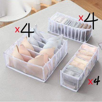 Non-woven fabric underwear storage box - White / 12PCS // Sublake 