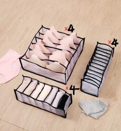 Non-woven fabric underwear storage box - Black / 12pcs // Sublake 
