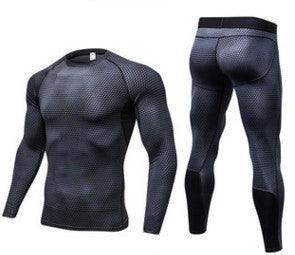 Men's Casual Compression Sports Shorts - Black / L / Long 2pcs // Sublake 