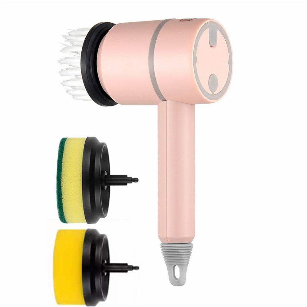 Automatic USB dishes & bathtubs cleaning brush - Pink / With 3brush heads1200mAh // Sublake 
