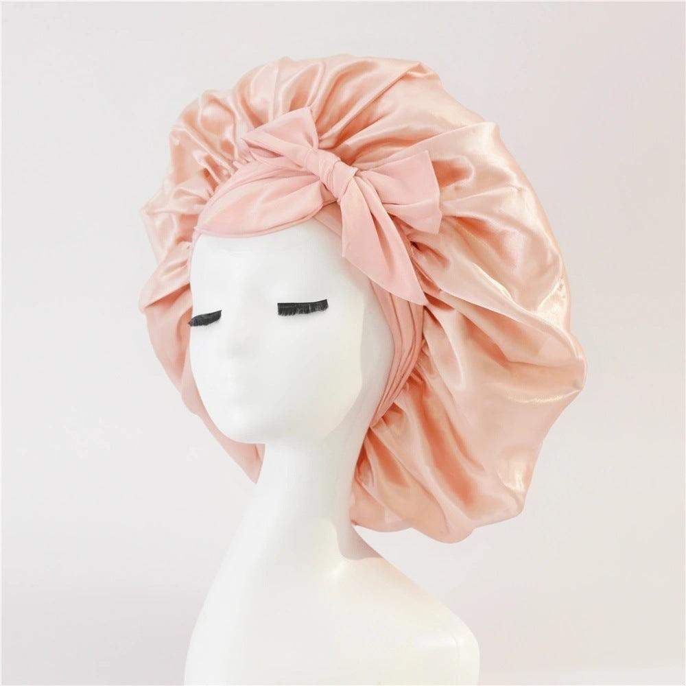 Silk and satin nightcap with tie - Apricot // Sublake 