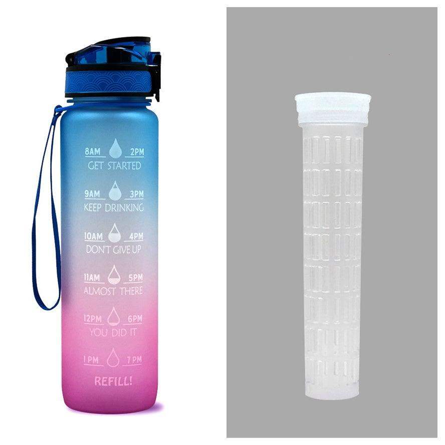 1L water bottle with indicator - Blue red gradient set / 1000ML // Sublake 