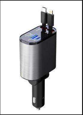 300% Car Charger iphone & Type-C Retractable Adapter - Sublake 