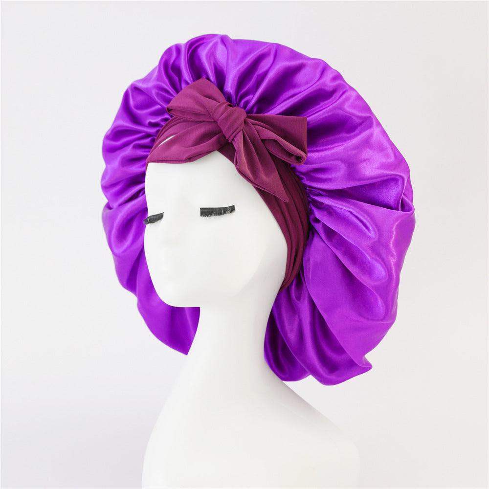 Silk and satin nightcap with tie - Light Purple // Sublake 