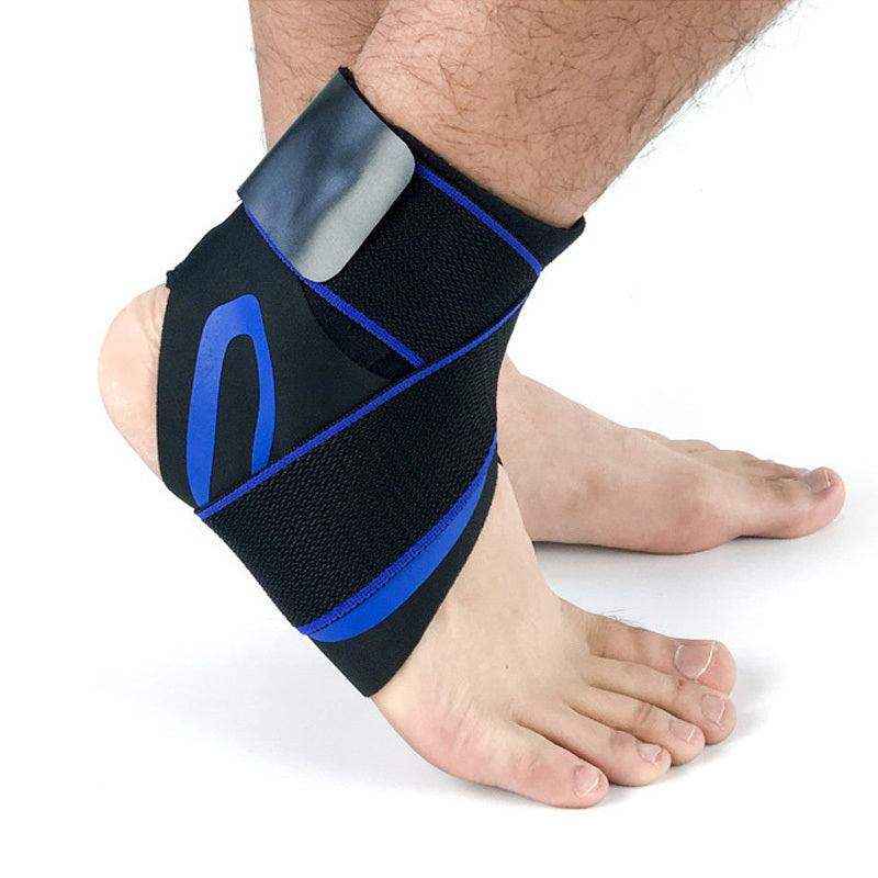 Running safety ankle brace - L / 1pc / Left blue // Sublake 