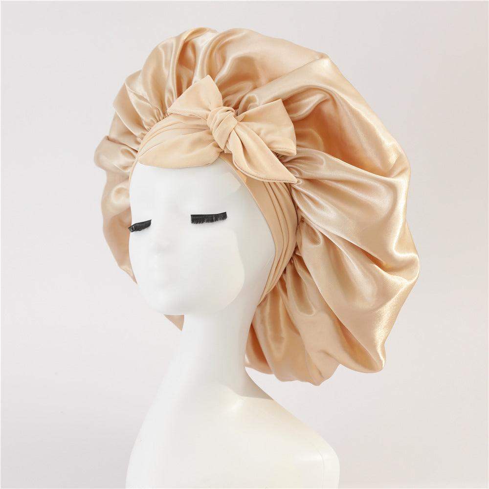 Silk and satin nightcap with tie - Khaki // Sublake 