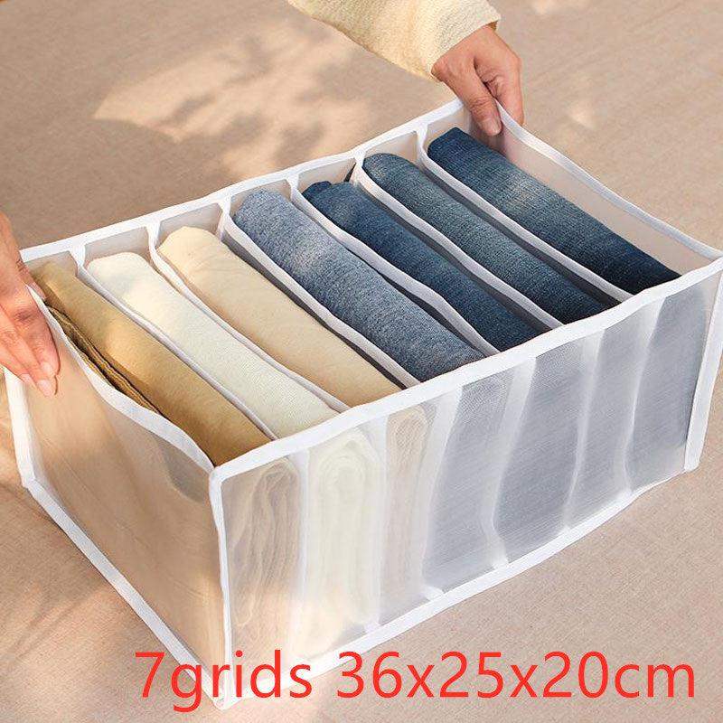 Non-woven fabric underwear storage box - White / 7grids 36x25x20cm // Sublake 