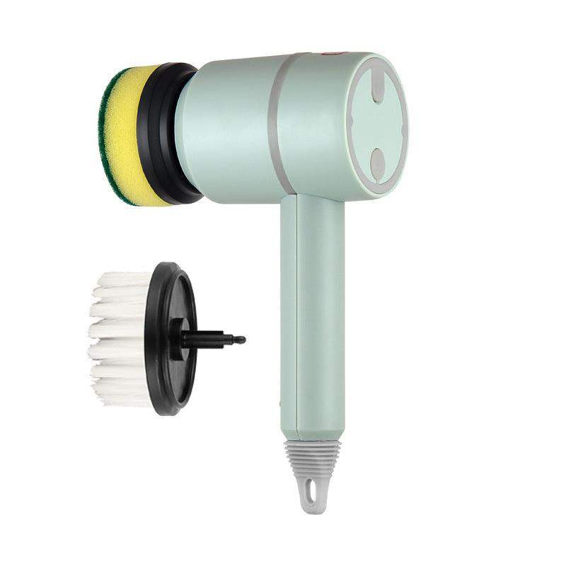 Automatic USB dishes & bathtubs cleaning brush - Green / With 2brush heads1200mAh // Sublake 