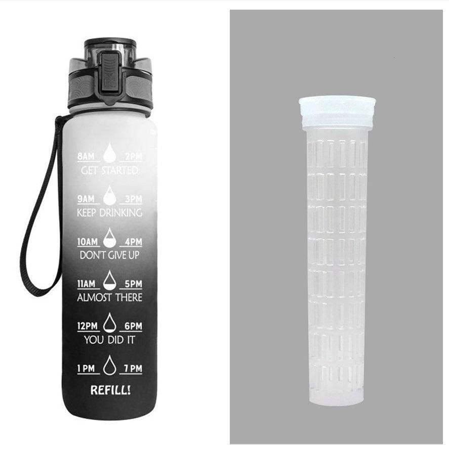1L water bottle with indicator - White gray gradient set / 1000ML // Sublake 