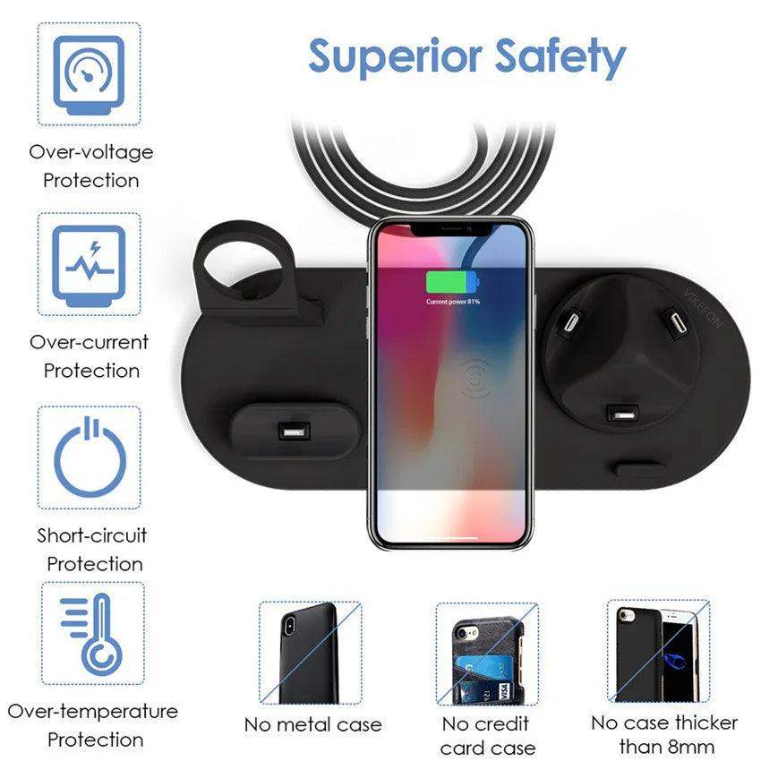 4 In 1 Charging Station for all phone - Black // Sublake 