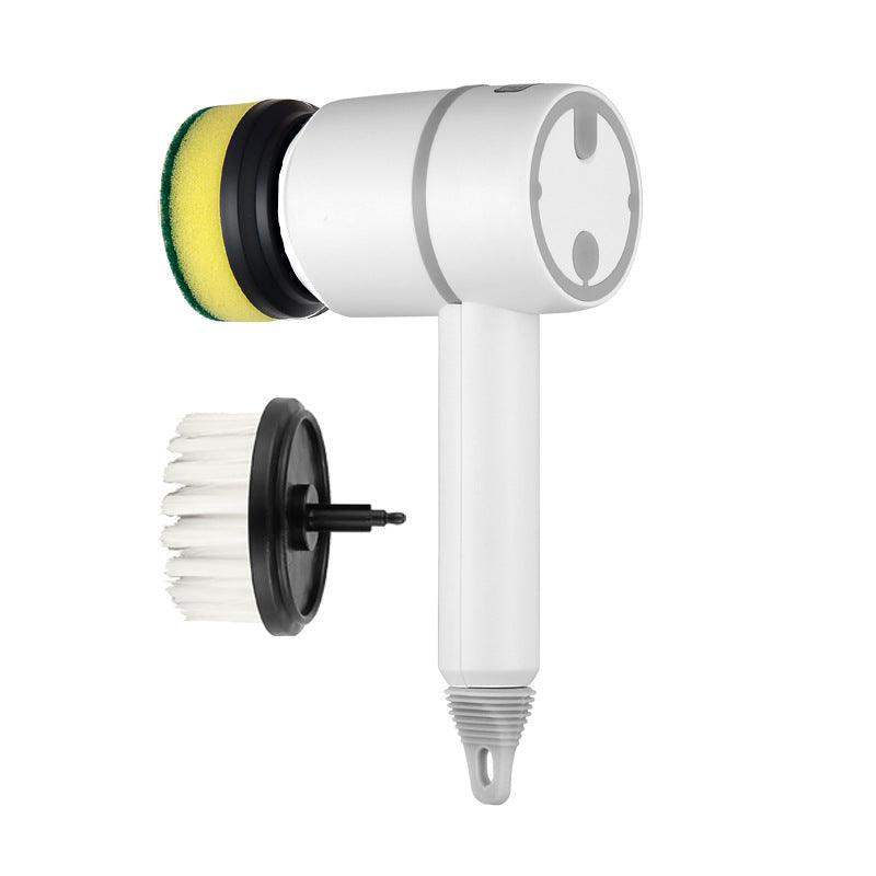 Automatic USB dishes & bathtubs cleaning brush - White / With 2brush heads1200mAh // Sublake 
