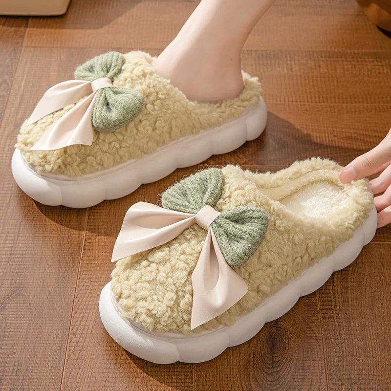Ultra soft women's slippers for Home - Green / 36x37 // Sublake 