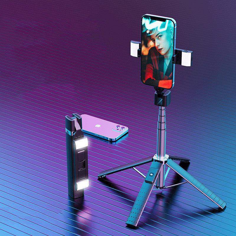3-in-1 QuadPod Selfie Stick with Dual Lights & Remote - Sublake 