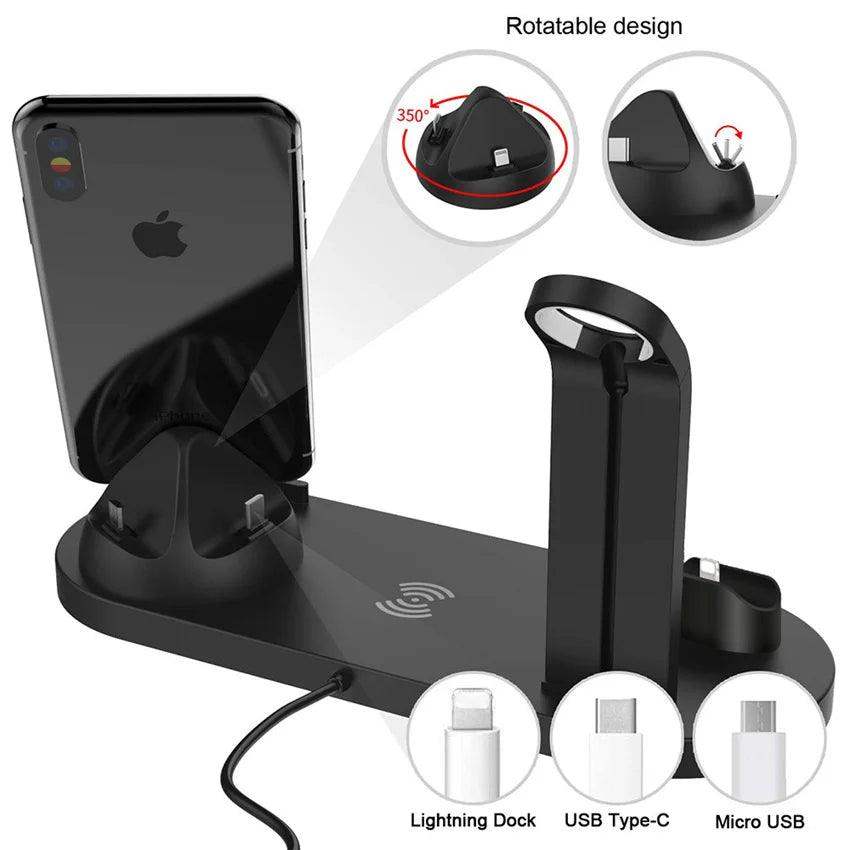 4 In 1 Charging Station for all phone - Black // Sublake 