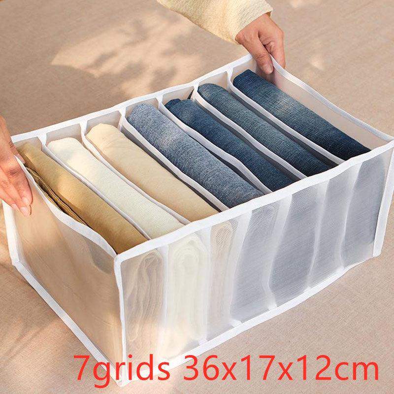 Non-woven fabric underwear storage box - White / 7grids 36x17x12cm // Sublake 