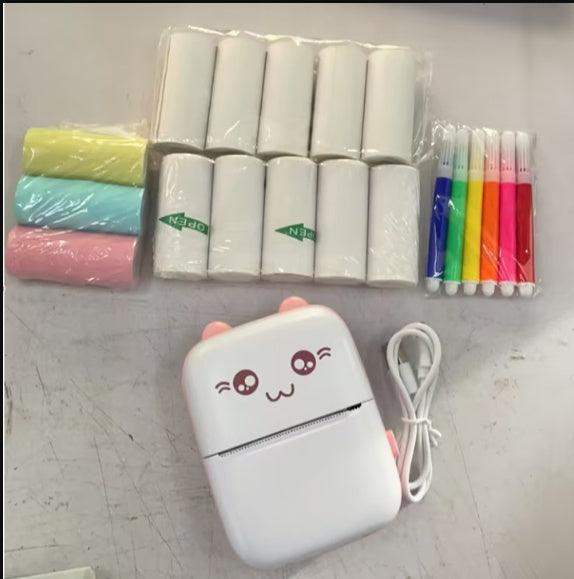 Mini Printer Portable-Bluetooth WiFi Hot Print Pocket - Pink / With 13Rolls // Sublake 