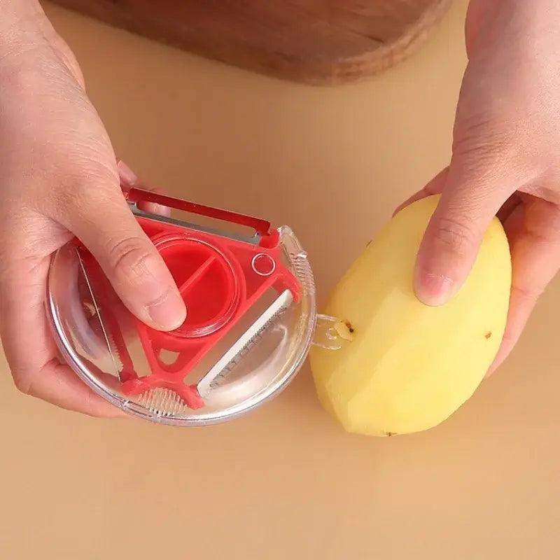 Multifunctional 3 in 1 vegetable peeler with stainless steel blades for fast prep