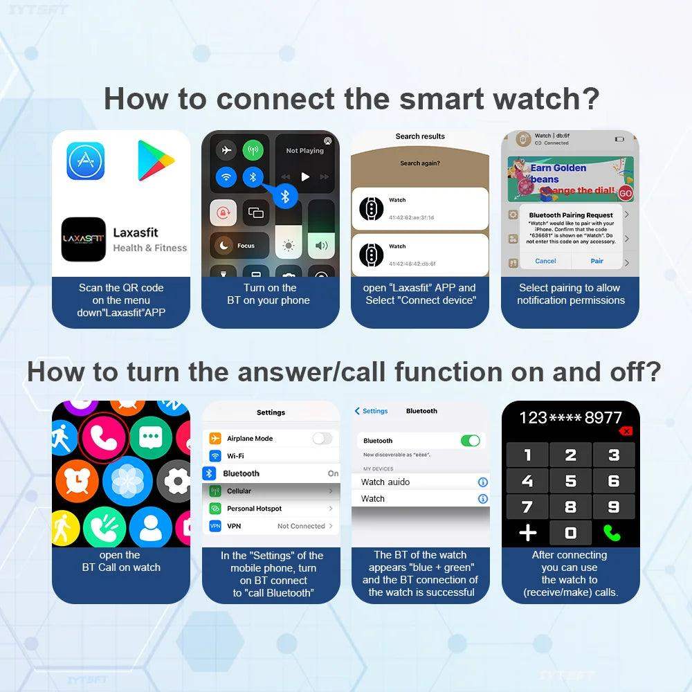 LAXASFIT H9 Smartwatch with Call & Health Monitor - Sublake 