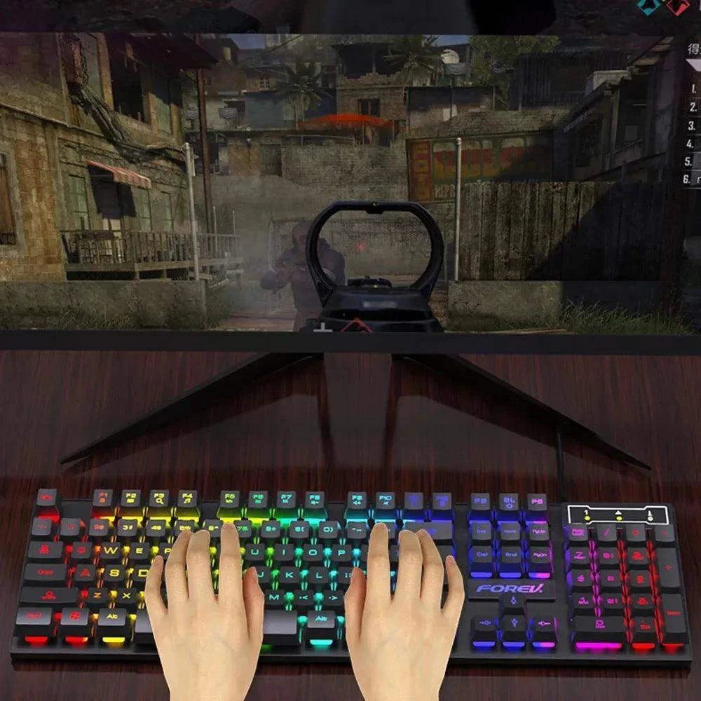 104‑Key Backlit Mechanical Keyboard & Wired Mouse Set - Sublake 
