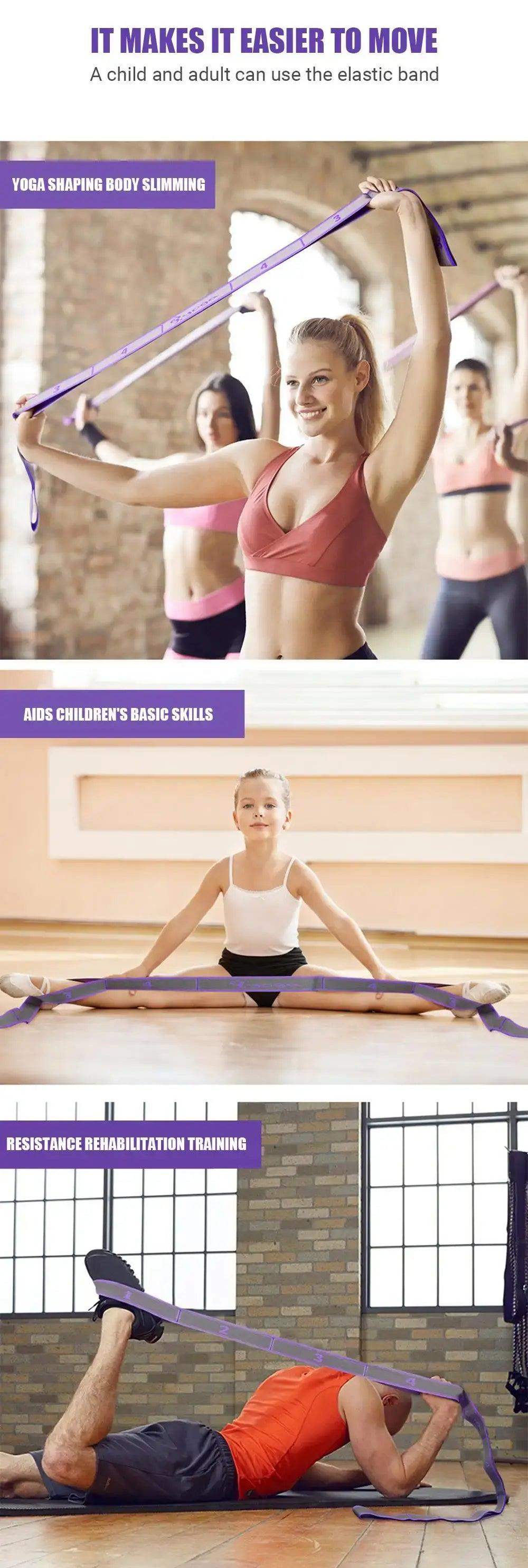 Unisex Elastic fitness, Gym & Yoga Resistance Stretch Band - Sublake 