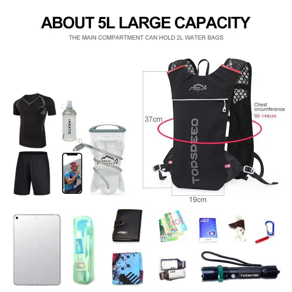 INOXTO Trail Running Ultra Light 5L Hydration Backpack - Sublake 