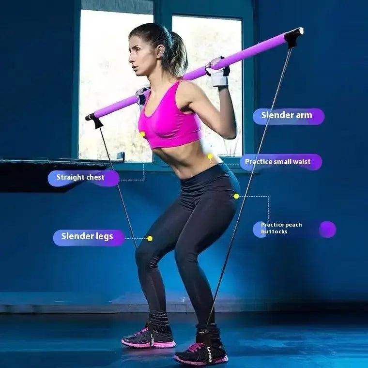 All-in-One Pilates Bar with Resistance Bands – Home Fitness - Sublake 