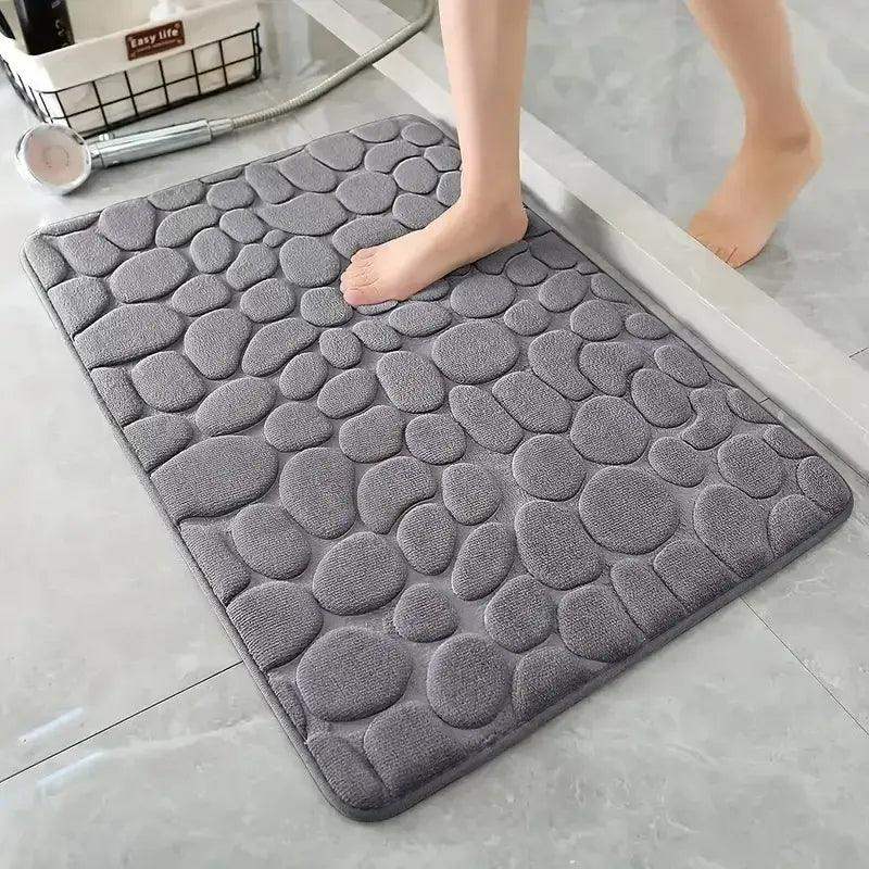 3D AntiSlip Cobblestone Embossed Bath Mat UltraDrying - Sublake 