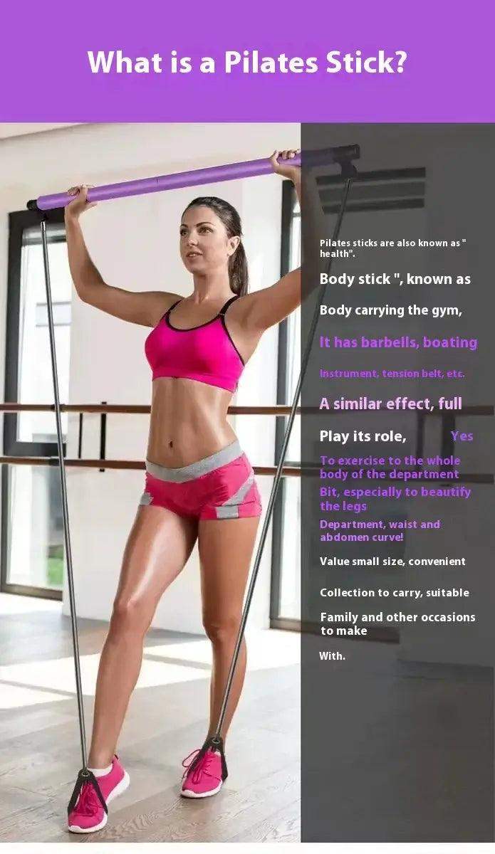 All-in-One Pilates Bar with Resistance Bands – Home Fitness - Sublake 