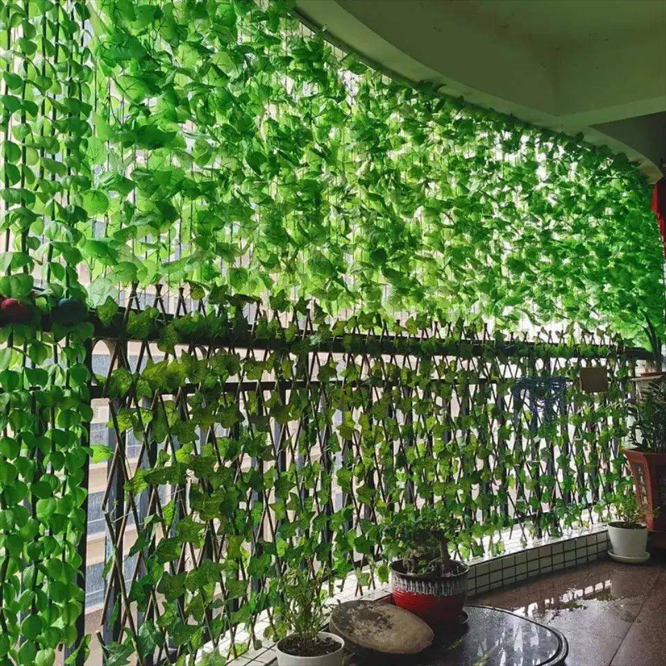 11M Artificial Plant Green Ivy Leaf Garland Fake Plant Creeper Hanging Vine Outdoor DIY Garden Wall Wedding Party Home Decor - Sublake 