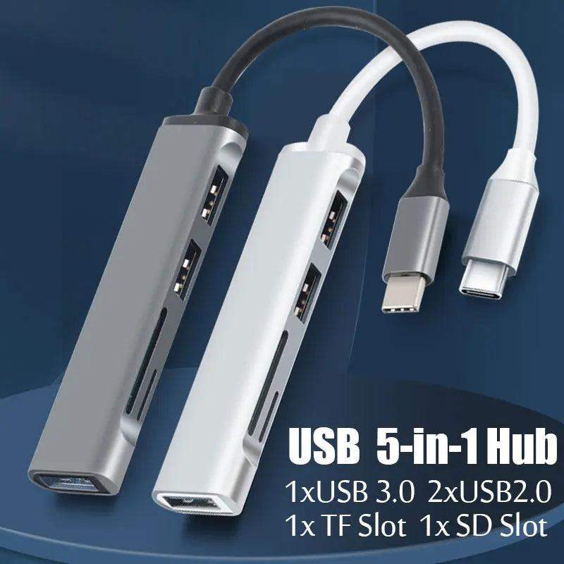 8-in-1 Type‑C USB Hub with USB 3.0 & SD Card Slots - Sublake 