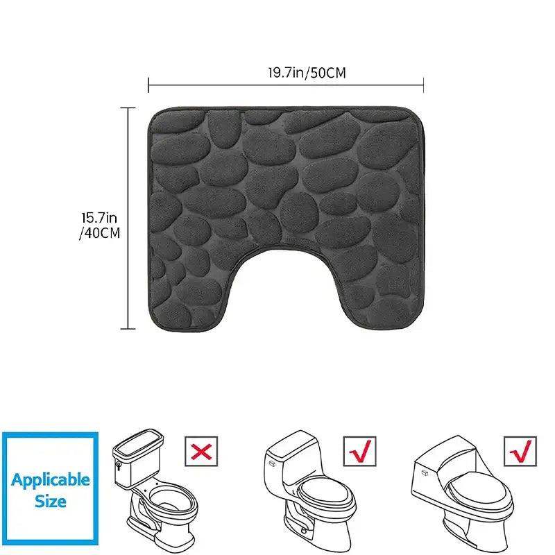 U-Shaped Toilet Mat Non-Slip Bathroom Pad - Sublake 