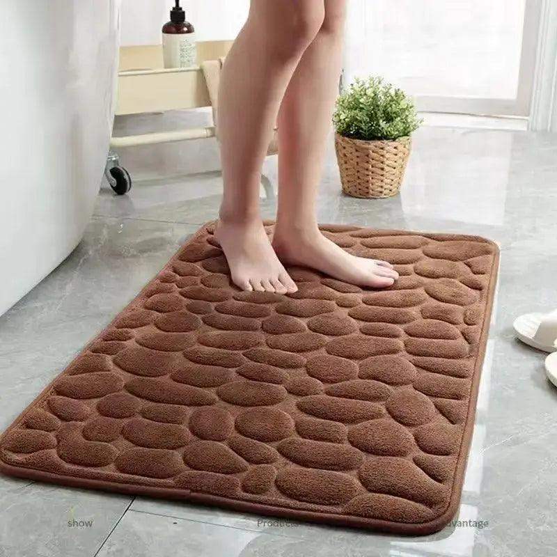 3D AntiSlip Cobblestone Embossed Bath Mat UltraDrying - Sublake 