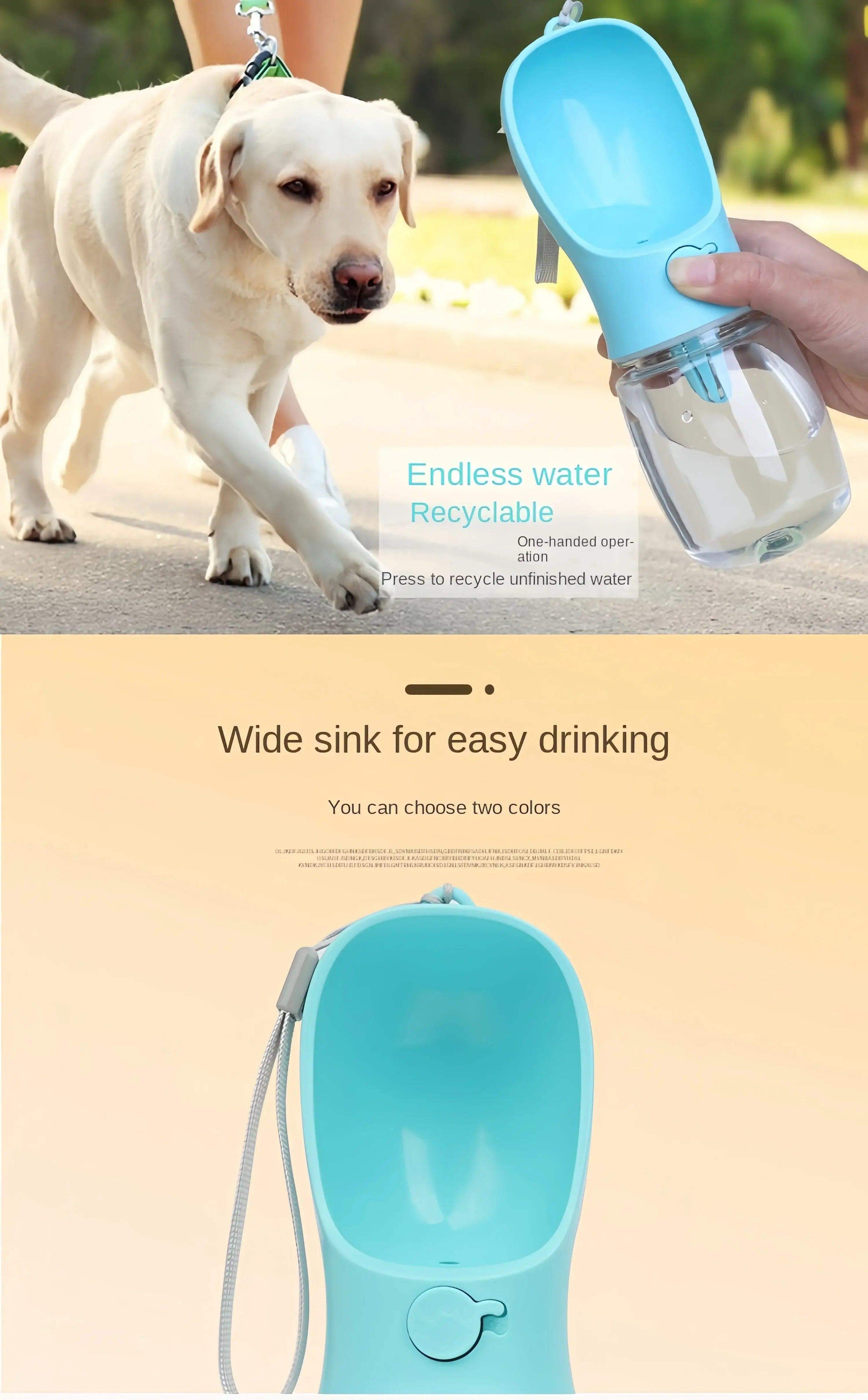 Portable Pet Bottle with Food Storage for Outdoors - Sublake 